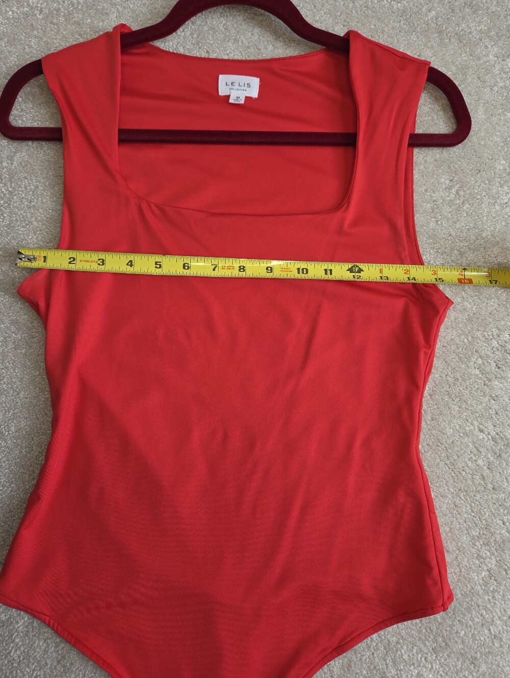 Le Lis Red Stretch Bodysuit - Picture 5 of 5